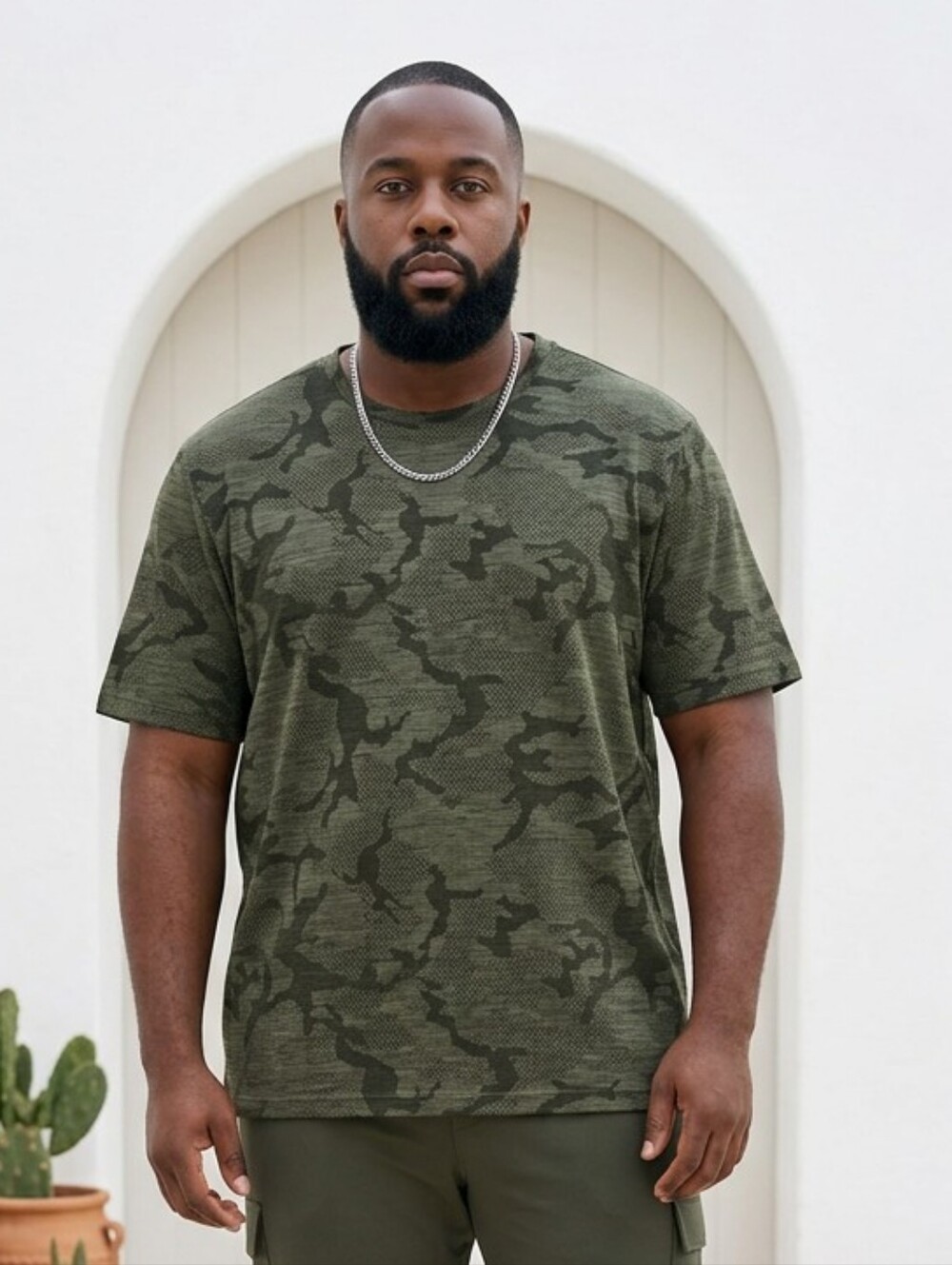 Zelos Performance T Shirt Men's XXL Green Camo Jacquard Mesh Active Gym Tee
